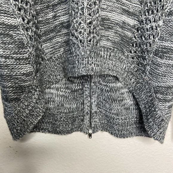 Altar'd State Gray Two Way Zip Back Mulit Knit Pattern Sweater Sz S - Picture 4 of 10